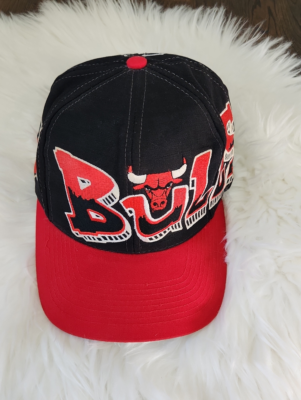 Vtg. 90's Chicago Bulls Drew Pearson Twill Graffiti Snapback Hat  Rare